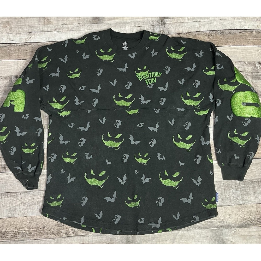 Oogie Boogie Spirit Jersey Size Large Back Green Glitter Text Disney Nightmare